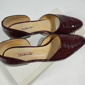Ladies Beautiful brown Print Talbots Point Toe Heels Size 10 M